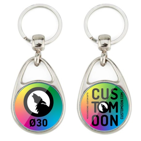 Circular Metallic 30 Keychain