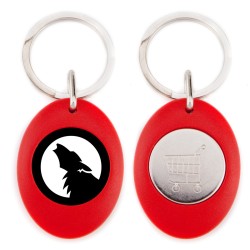 Porte-clés plastique ovale avec monnaie